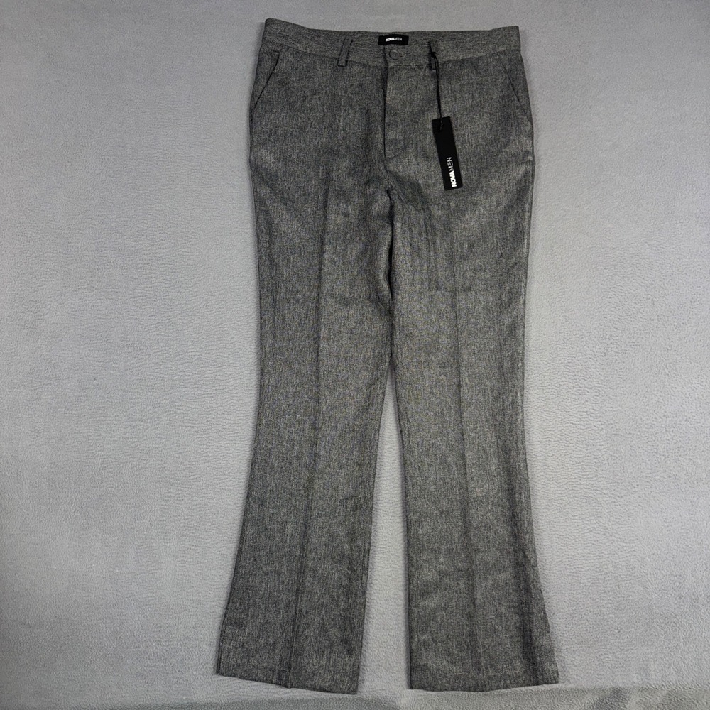 Fashion Nova Men Pants Mens 34 Heather Grey Weekend Getaway Boot Slit Trousers